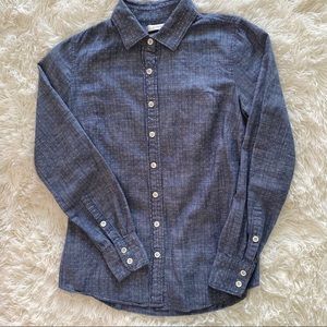 J.crew polka dot chambray long sleeve shirt